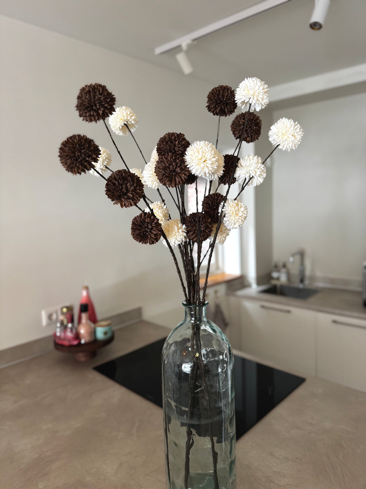 Pompom kunsttak - wit