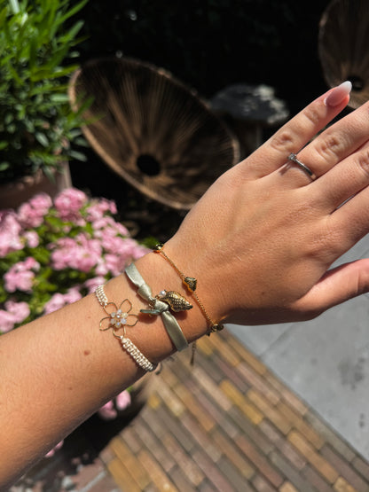 Schelp armband groen