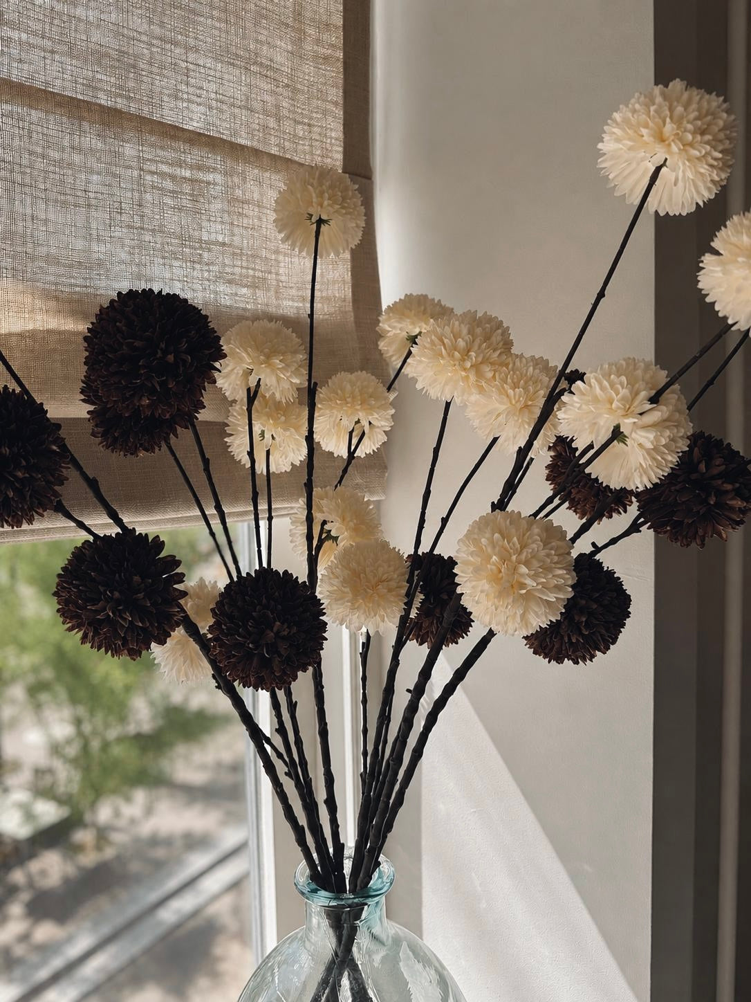Pompom kunsttak - wit