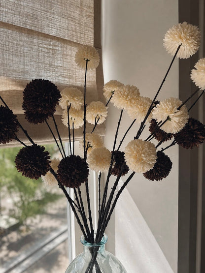 Pompom kunsttak - wit
