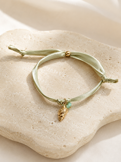 Schelp armband groen