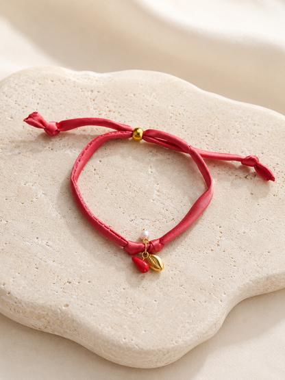 Schelp armband roze